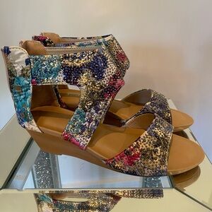 Size 7 colourful bling shoes